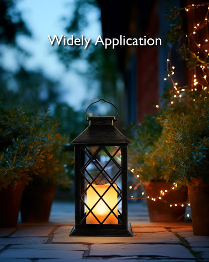 Homemory Solar Lanterns Outdoor Waterproof Hanging with Flickering Flameless Candles, 2 Pack Garden Outdoor Lantern Decorative for Patio Front Porch Backyard Balcony Cabin Outside (Bronze)