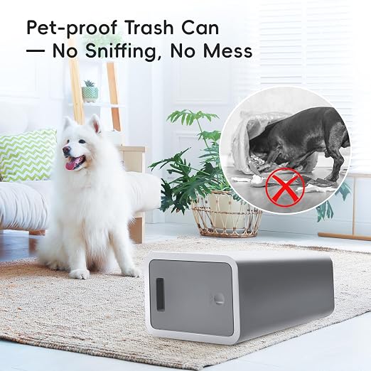 Lysam Small Trash Can, 3 Pack 4 Gallons Bathroom Garbage Can with Lid Press-Top, Small Waste Basket with Trash Bags, Slim Plastic Garbage Bin for Dorm, Office, Bedroom, Kitchen, Living Room (White)