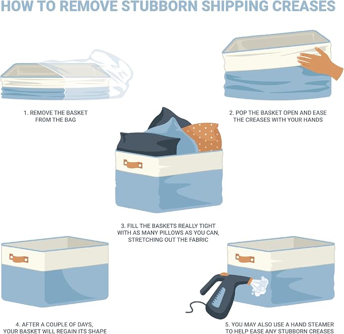 OrganiHaus 12x8in Canvas Storage Baskets 3 Pack | SMALL Fabric Bins for Shelves | Pantry & Bathroom Organizer | Gray/Black