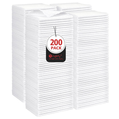 Orighty Cleaning Cloths Bulk, 200 Pack Shop Rags Reusable, Multi-Purpose Shop Towels for Cars, Microfiber Cleaning Rags for Automotive, Mechanic, Kitchen, Lint Free Towels 11.5’’ x 11.5’’, White