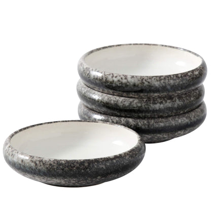 Uaral Serving Dishes,Salad Plate,Japanese Stoneware Appetizer Plate,Set Of 4,5.5 Inch,14 oz(White)