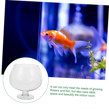BESPORTBLE Clear Bubble Bowl, Glass Vase with Stand Fish Bowl Clear Planter Terrarium Globe Flower Vase Hydroponic Kitchen Table Centerpiece Footed Pedestal