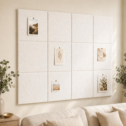 Baysola Felt Bulletin Board Panels 36 x 24 Inch Self Adhesive Wall Tiles Cork Board Alternative for Office Classroom Photos Notes 6 Pack