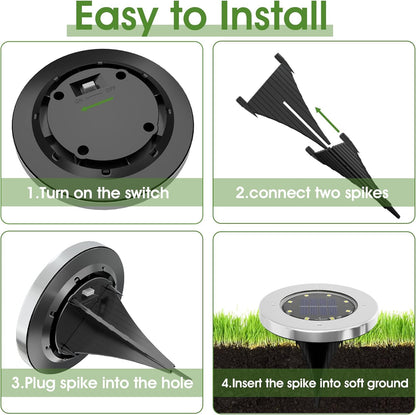 INCX 4.6 inch Solar Lights Outdoor Waterproof,12 Pack Solar Lights for Outside, Solar Garden Lights Landscape Lighting for Patio Pathway Lawn Yard Deck Driveway Walkway, Warm White