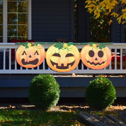 Outdoor Yard Signs & Indoor Banners - Halloween Pumpkin Decor, Garden Flag, Wall & Porch Decorations