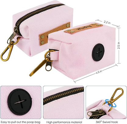 Wisedog Waterproof Dog Collar and Leash Set, L, Pale Pinkish Purple | Adjustable Puppy Collar, Cute Tag, 5FT Leash, Includes Poop Bag, For Small Medium Large Dogs