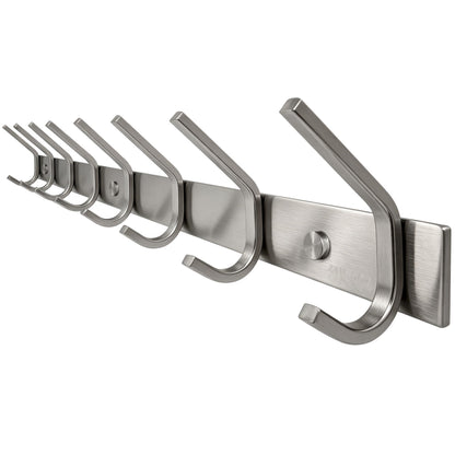 WEBI Heavy Duty 24 Inch SUS 304 Coat Bath Towel Hook Hanger Rail Bar with 8 Hooks,Brushed Finish,for Bedroom,Foyers,Hallways Home Office Storage Organization, C-CBG08
