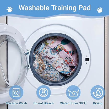 Washable Dog Pee Pads - 2 Pack， 48x36 Inch Large Reusable Absorbent Waterproof Puppy Potty Training Pads, Non-Slip Leakproof Whelping Pet Boho Mat for Crate, Playpen， Kennel & Indoors