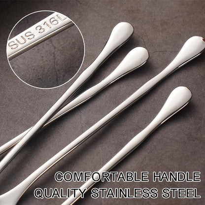 Ouliget Long Handle Tea Coffee Spoons,Square Head Coffee Stirring Spoon,Coffee Stir Sticks Drink Stirring Spoons,Tiny Salt Condiment Spoon,Coffee Bar Accessories,2 Pieces,9.3 Inches