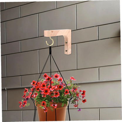 Angoily Wood Hooks for Hanging Plants 2pcs Heavy-Duty Wooden Plant Hangers Wall Mounted Brackets for Indoor Outdoor Hanging Flower Pots Balcony Garden Decor