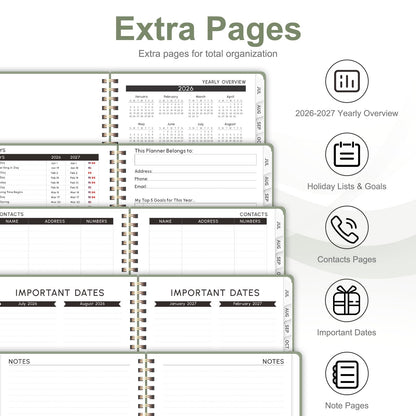 Planner 2026-2027, Academic Weekly and Monthly Calendar Planner, July 2026 - June 2027, Hardcover Planning Agenda Book for Desk Accessories and School Supplies - A5 Size (6.3'' x 8.5'')