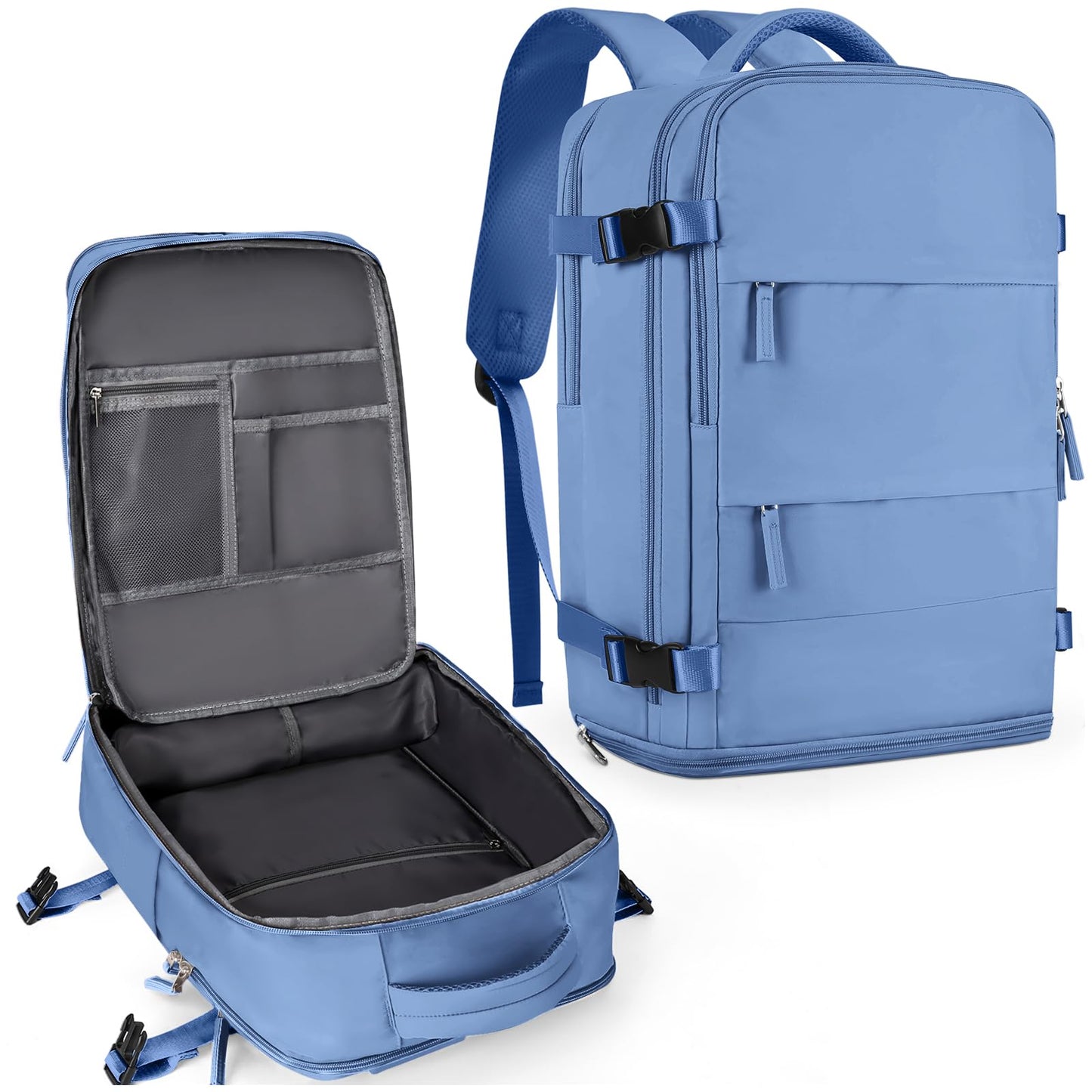 coowoz Travel Backpack Carry On for Women Man Gym Backpacks with Laptop Compartment Mochila de Viaje Teacher Personal Item Backpack Airplane Accessories Must Haves Grey Small