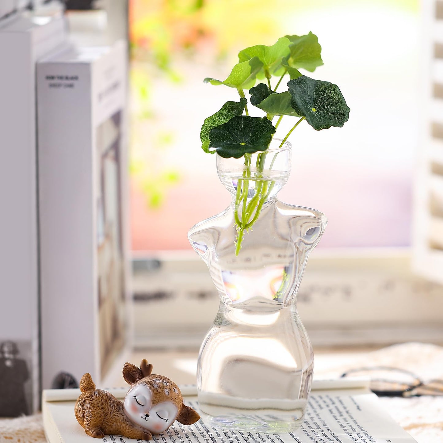 Avocado Propagation Vases for Plants Glass Flower Elegant Female Silhouette Avocado Growing Arrangements Art Vases for Seed Starting Water Rooting Home Decor Bulbs Plant Cuttings