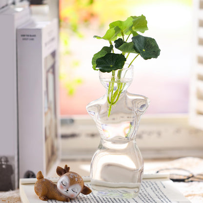 Avocado Propagation Vases for Plants Glass Flower Elegant Female Silhouette Avocado Growing Arrangements Art Vases for Seed Starting Water Rooting Home Decor Bulbs Plant Cuttings