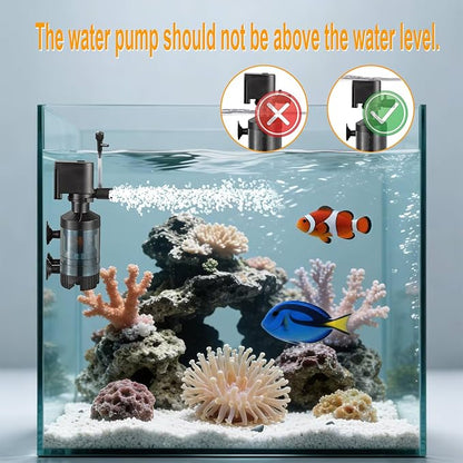 Carefree Fish Aquarium Sponge Filter Quiet with Fish Poops Collector Quiet for 3~8Gal Fish Tank for Saltwater and Freshwater