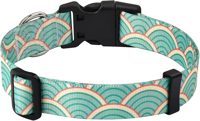 MarukoPet Dog Collar, Adjustable for Small Medium Large Dogs Puppy, Cute Design with Bohemia Floral Tribal Geometric Patterns Boys Girls Dog Collar(Sector-XS)