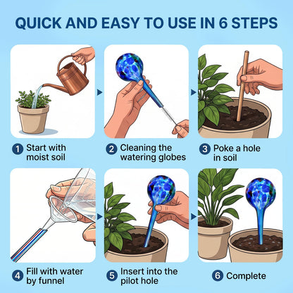 Brajttt Plant Watering Globes Automatic Glass Watering Bulbs, Glass Ball Planter, Decorative Garden Watering Plant Watering Bulbs with 2-Pack, 3.35 inch Diameter
