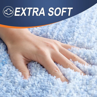 OLANLY Large Bathroom Rugs Mat 44x32, Extra Soft Absorbent Microfiber Bath Rugs, Rubber Backing, Quick Dry, Washable Bath Mats for Bathroom Floor, Tub and Shower, Home Decor Accessories, Light Blue