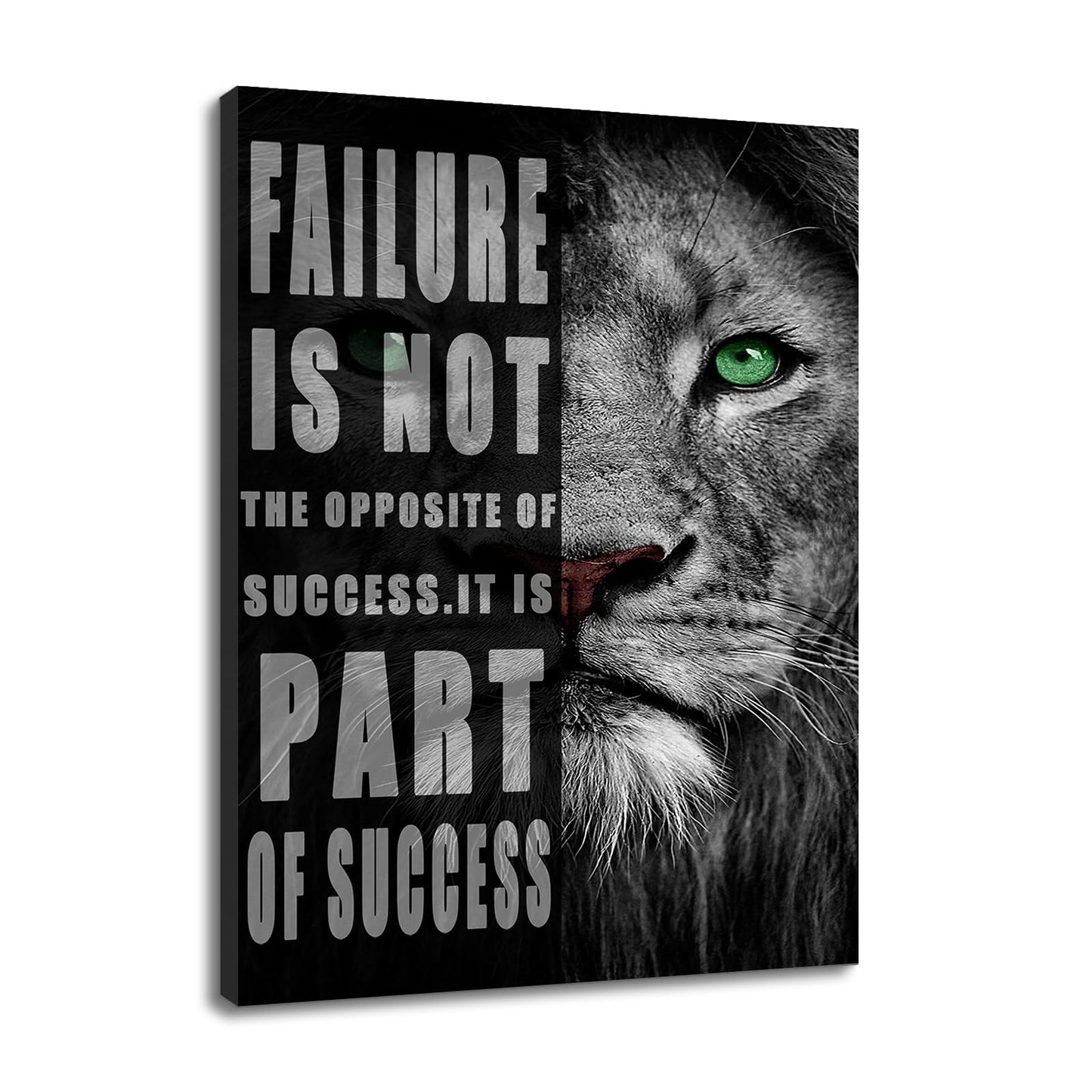 Motivational Lion Canvas Office Print Wall Art Animal Inspirational Picture Animal Poster Painting Modern Inspiring Artwork for Home Living Room Bedroom Office Decor Ready to Hang [30''W x 40''H]