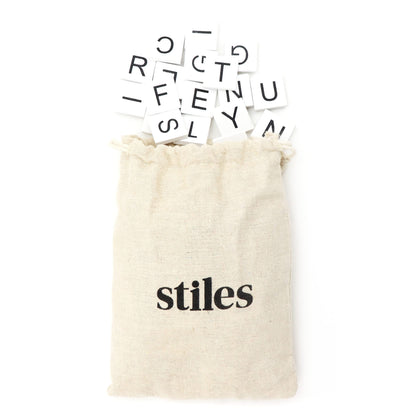 Stiles 100 Piece Magnetic Wooden Letter Tiles - Alphabet Magnets for Whiteboards, Refrigerators & Magnetic Letter Boards - Changeable Letters for Craft & Announcements, White