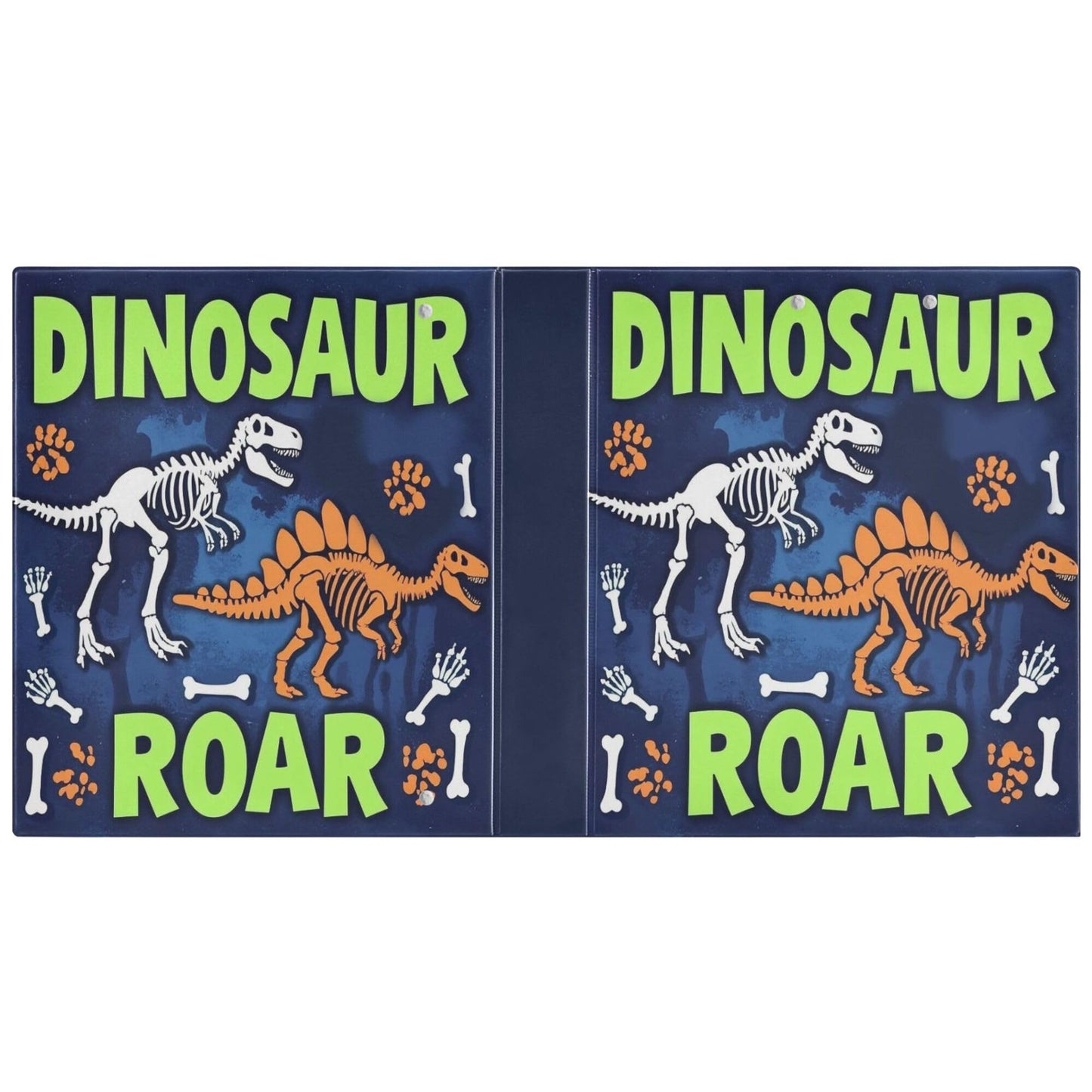 Dinosaur Roar Round Ring Binders 1.5 Inch Dragon Dino Skull 3 Ring Clipboard Binder for Office School Work Supplies File Folder Document 200 Sheet Capacity Easy Open