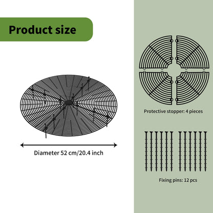 Fkereg 20.5 Inch Large Round Plant Pot Grid Cover, Cuttable Flower Pot Soil Covers Protectors from Animals, Dog Cat Digging Stopper with Deep Stakes for Indoor Outdoor Gardening (Coffee)