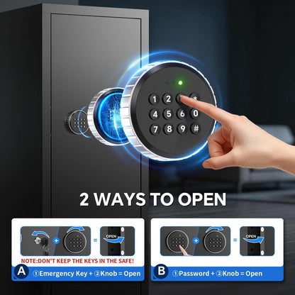 MSYCOST 8-10 Gun Rifle Safe for Home Security, Gun Safe for Rifles and Pistols - Quick Access Digital Keypad | Easy Assembly Gun Safe with Adjustable Shelves (Fits Shotguns & Ammo)