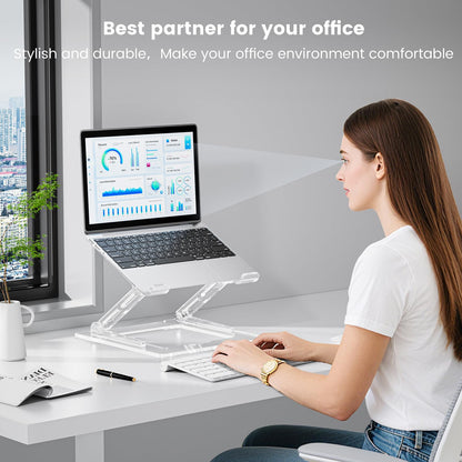 VIGLT Laptop Stand for Desk, Portable Acrylic Laptop Riser, Ergonomic Adjustable Computer Stand Holder for Notebook MacBook Air Pro, Dell XPS, HP (10-17.3'')