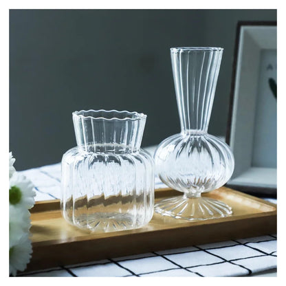 Transparent Hydroponic Vases Container Bottle Plant Arrangement Glass Table Creative Terrarium Flower Pot(6X8.8X7.5CM)