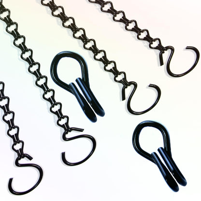 Uarepretty 2Packs 26inch 90lbs Black Heavy Duty Metal Hooks Hanging Chains Hangers for Garden, Balcony, Yard, Kitchen, for Hanging Plant Pots,Planters,Bird Feeder,Lanterns, Billboard Etc.