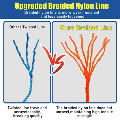 LURKA Mason Line String,#18 540 Feet Braided Construction Nylon Line with 5 Built-in Levels and Spool Fluorescent String Line for Precision Work, DIY, and Gardening (Fluorescent Orange)