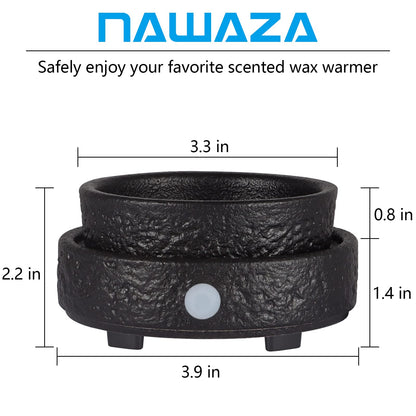 nawaza Ceramic Wax Melt Warmer Fragrance, 3 in1 Electric Candle Wax Warmer, Scented Wax Melt Wax Cubes Melter Fragrance Warmer for Home,Office, Birthday Gifts for Women Mom(Black)