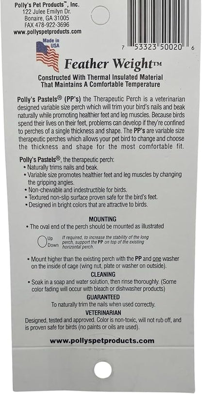 Polly's Pastels Nail Trimming & Beak Conditioning Safety Perch for Cockatiels, Cockatoos, Macaws, Parakeets, Budgies, Parrots and All Other Birds (Brown, Small-1" Dia. x 6" Long)