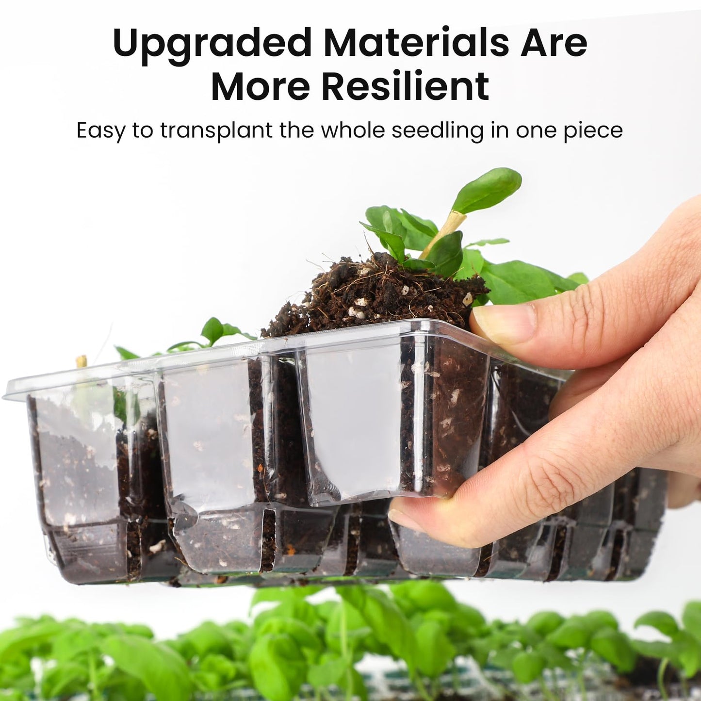 MIXC 10 Packs Seed Starter Tray with Humidity Dome +30 Pack Transparent Seed Tray