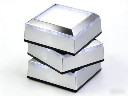 vskikris Museum-Style Lighting Base for Feng Shui Crystals - USB/Battery Operated LED Platform for Window Display & Tabletop Decor Set of 4 -no Cubes