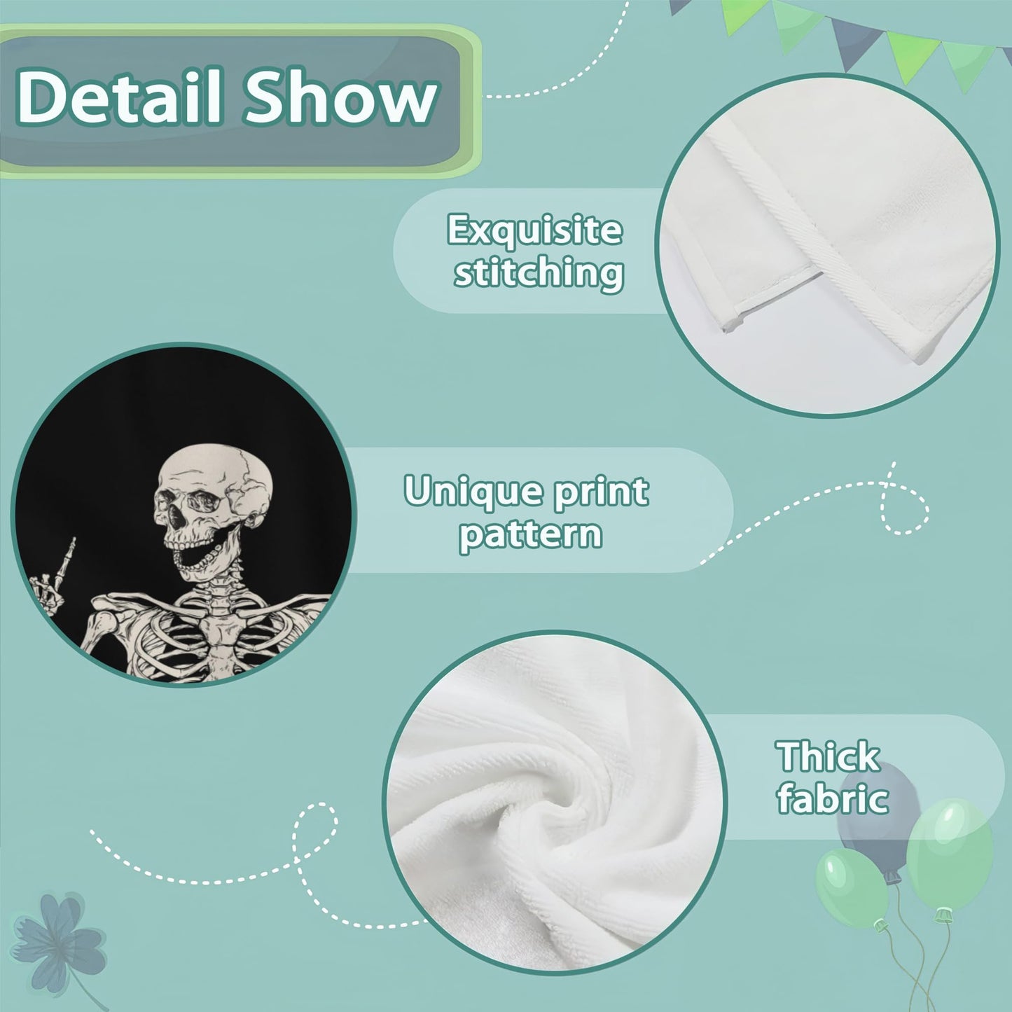 Snowmolle Hand Towels for Bathroom Set of 2,Rock and Roll Skeleton Bath Towels Art Decorative Soft Bathroom Towels for Kitchen Guest Gym Spa 14x28in