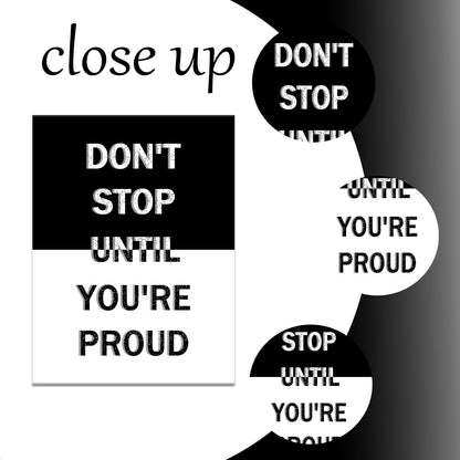 YSPCSUN Inspirational Wall Art for Office Decor Don't Stop Until You're Proud Canvas Prints Framed Motivational Posters Black and White Artwork for Gym Men Bedroom Living Room 24x18 Inch