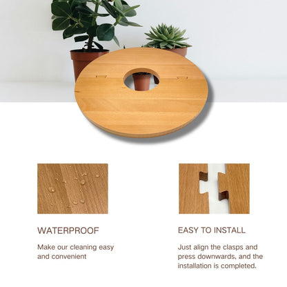 QUTIING 13.7 Inch Plant Pot Grid from Animals, Wooden Plant Pot Cover, Indoor Plant Protector from Cats, Flowerpot Decorative Cover.