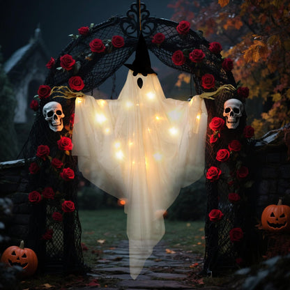 Easy Joy Ghost Decor Halloween Decorations Large Hanging Swing Ghost Halloween Decor for Outdoor Indoor