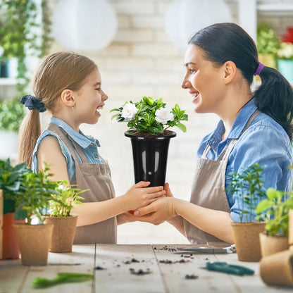 tchrules 15pcs Plastic Deep Plant Nursery Pots,8.66”Tall Tree Pots,Black Deep Seedling Container Pots with Drainage Holes for Indoor Outdoor Gardening (5.3" Wx8.66 H)