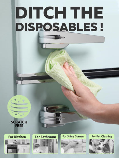 Fantasticlean Microfiber Cleaning Cloth Roll -75 Pack, Tear Away Microfiber Towels, 12" x 12", Reusable, Washable, Scratch Free, Ultra Absorbent Dishcloth for All-Around Cleaning Supplies (Green)