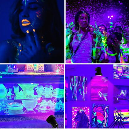 Landscape Lights Outdoor: Black Light Halloween LED Landscape Lighting for Tree Garden Yard Pathway Body Paint Fluorescent Poster | 110V UV Blacklight Spotlights | 4 Pack (UV Blacklight)