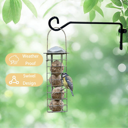 Uiyicil 2 Pack Heavy Duty Metal Plant Hanger Wall Hooks – Indoor and Outdoor, Holds Up to 40 lb, for Hanging Plants, Lanterns, Bird Feeders – 9.4IN Black