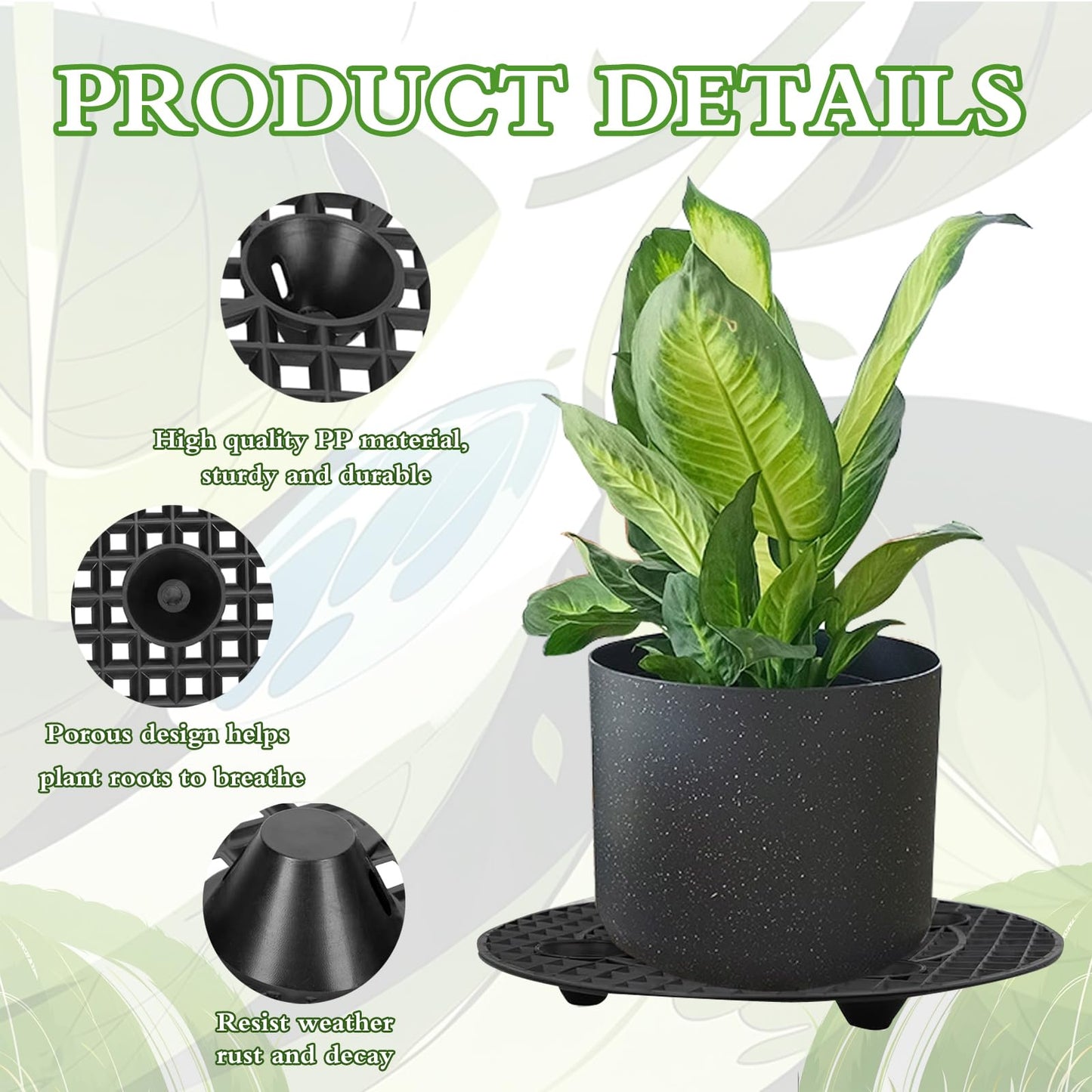 senylanhxy 8 Pcs Big Potted Plant Stands-Patio & Deck Floor Protector,Plant Level Pot Elevator for Indoor Outdoor Garden Flower (30cm/11.81inch)