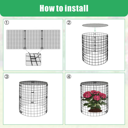 6 Pack Plant Protectors from Animals with Cover, 18PCS 12.6"x11.8" Metal Wire Mesh Cage with Stakes Garden Protection for Rabbits, Chicken, Duck Bunny Barricades for Vegetables, Seedlings and Flower