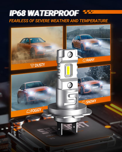 SEALIGHT H7 Fog Bulbs, 30,000LM Bright, Wireless, Eye-Protected, Pack of 2, Diamond White