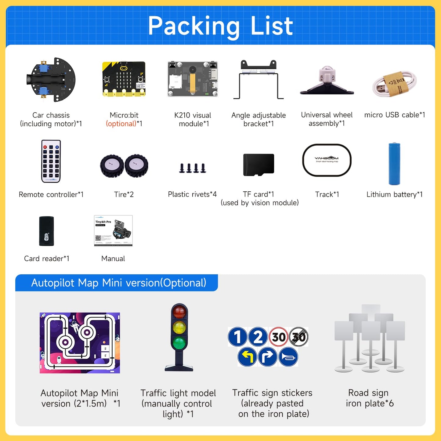 Yahboom Micro bit Smart Robot Car Tinybit Pro AI Visual Recognition Graphical Cooding Line Tracking Ultrasonic Sensor IR APP Control