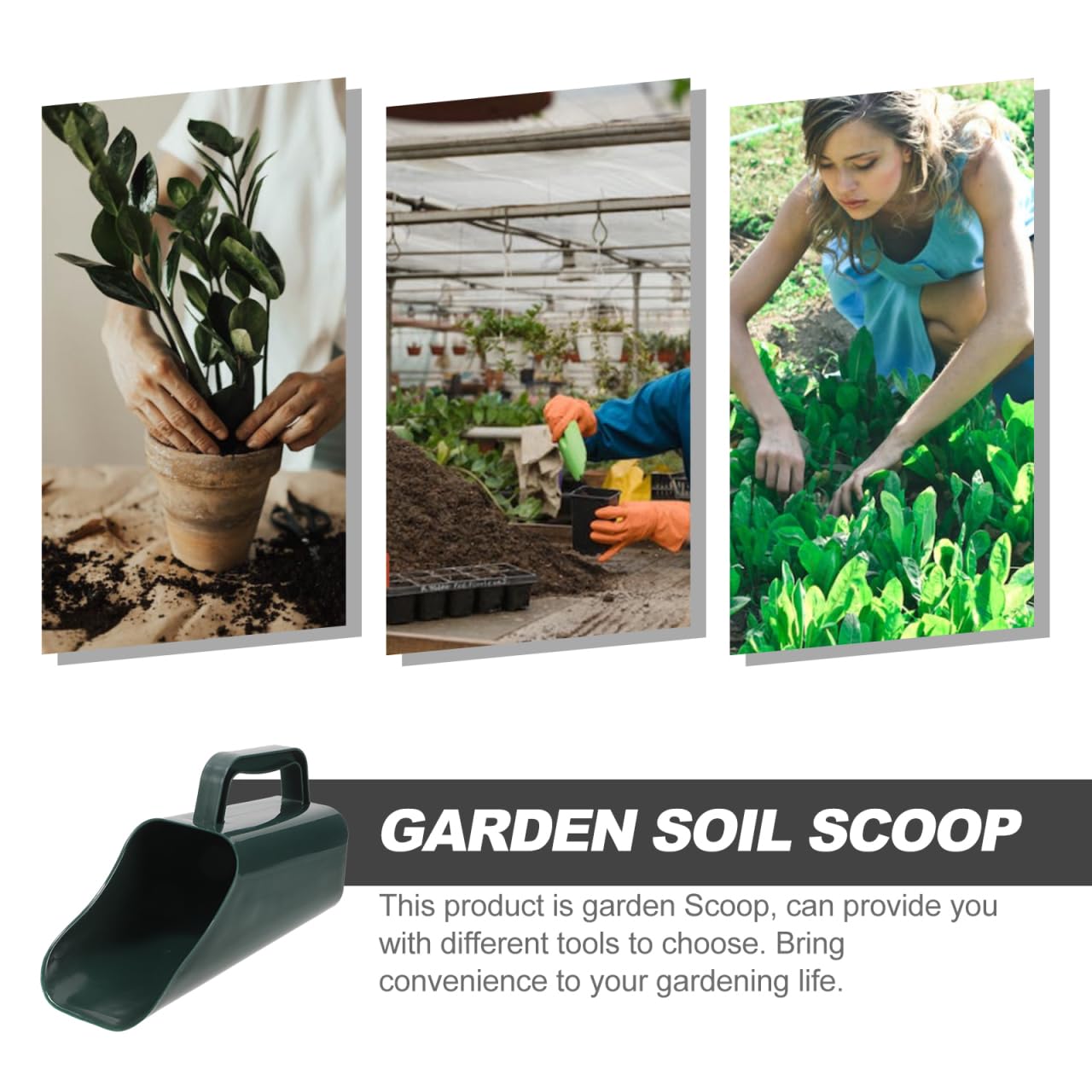 Kisangel Multifunctional Garden Shovel Plastic Soil Scoop Hand Tool for Succulent Bonsai Planting and Soil Cultivation