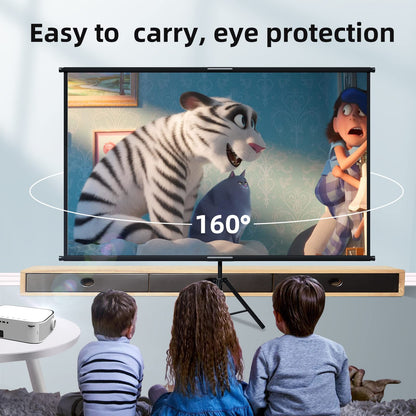 lejiada 60 Inch Portable Projector Screen with Tripod Stand, Compact Mobile Projection Screen for Small Spaces, Height Adjustable and Wrinkle-Free for Indoor Outdoor Camping and Office Use