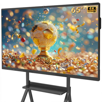 QIXZOCV 65" Smart Board for Classroom Office Home, All-in-One 4K Interactive Whiteboard, Digital Electronic Smartboard with 20 Point Touchscreen, Android 14, 8+128G (Wall Mount Included)